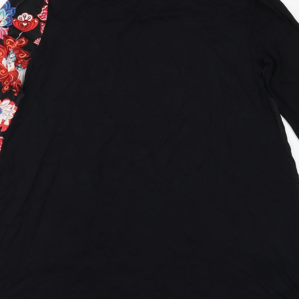 Desigual Womens Black Floral  Tunic Blouse Size M