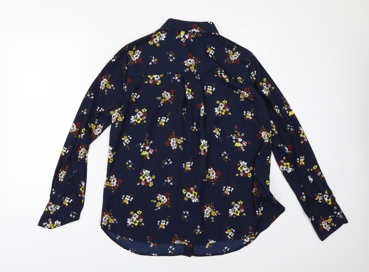 Marks and Spencer Womens Blue Floral  Tunic Button-Up Size 12