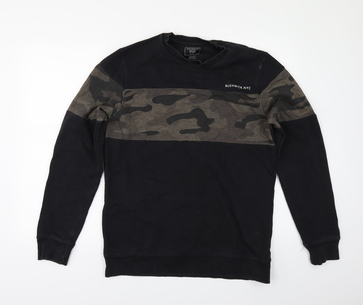 F&F Mens Black   Pullover Sweatshirt Size M
