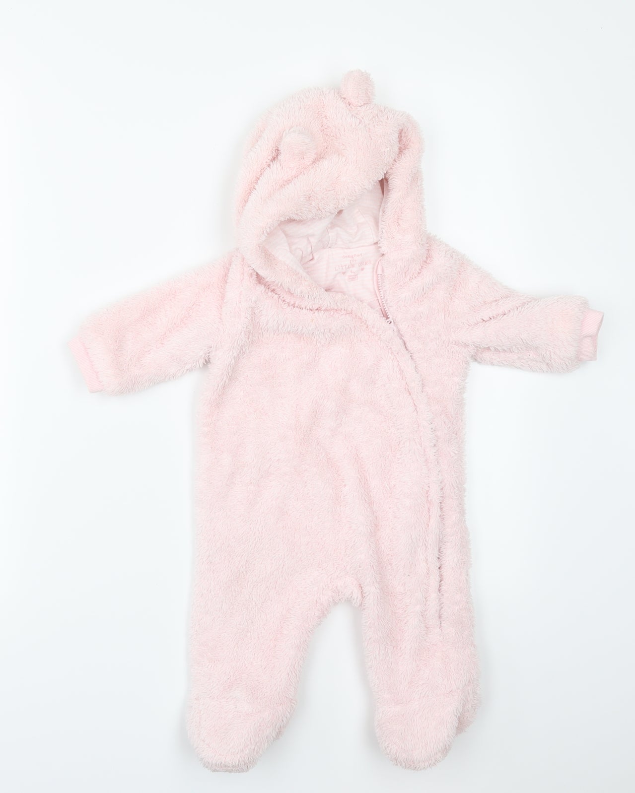 F&F Girls Pink  Fleece Jacket Snowsuit Size 3-6 Months