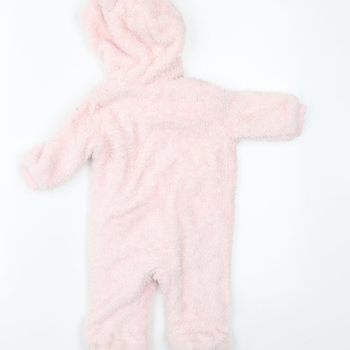 F&F Girls Pink  Fleece Jacket Snowsuit Size 3-6 Months