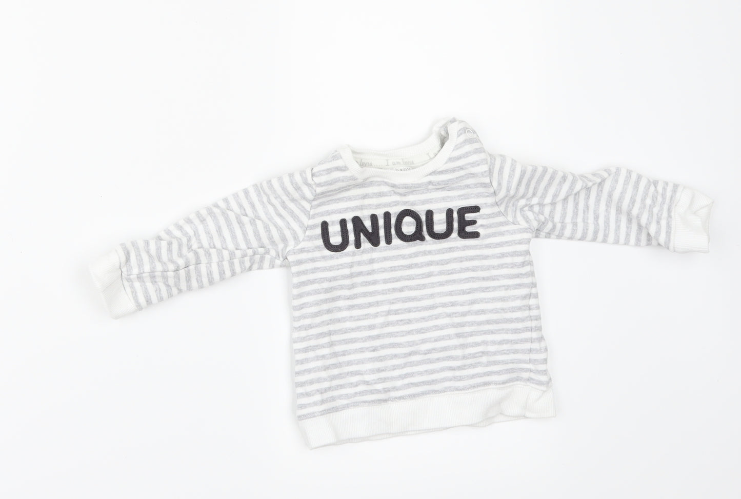 F&FF Baby White Striped  Pullover Jumper Size 3-6 Months