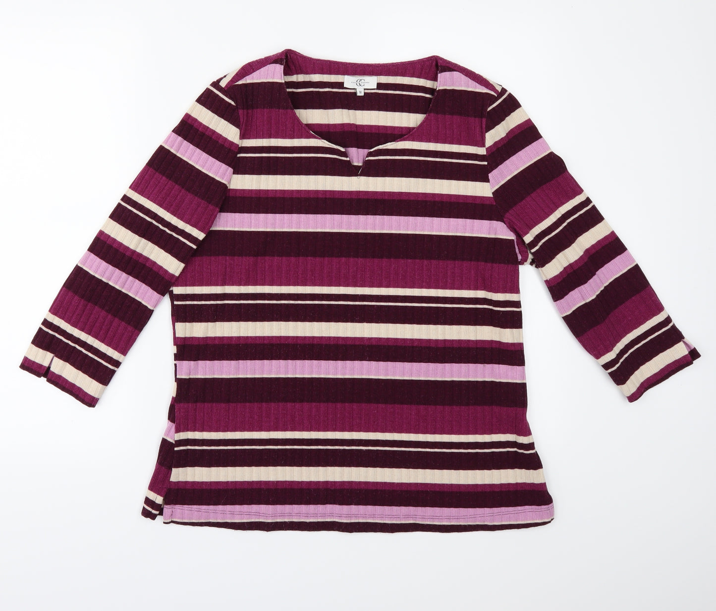 Country Casuals Womens Purple Striped  Pullover Jumper Size M
