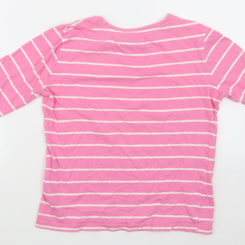 F&F Girls Pink Striped  Basic T-Shirt Size 9-10 Years