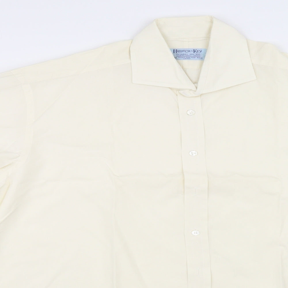 Hliditch&key Mens Ivory    Dress Shirt Size 42