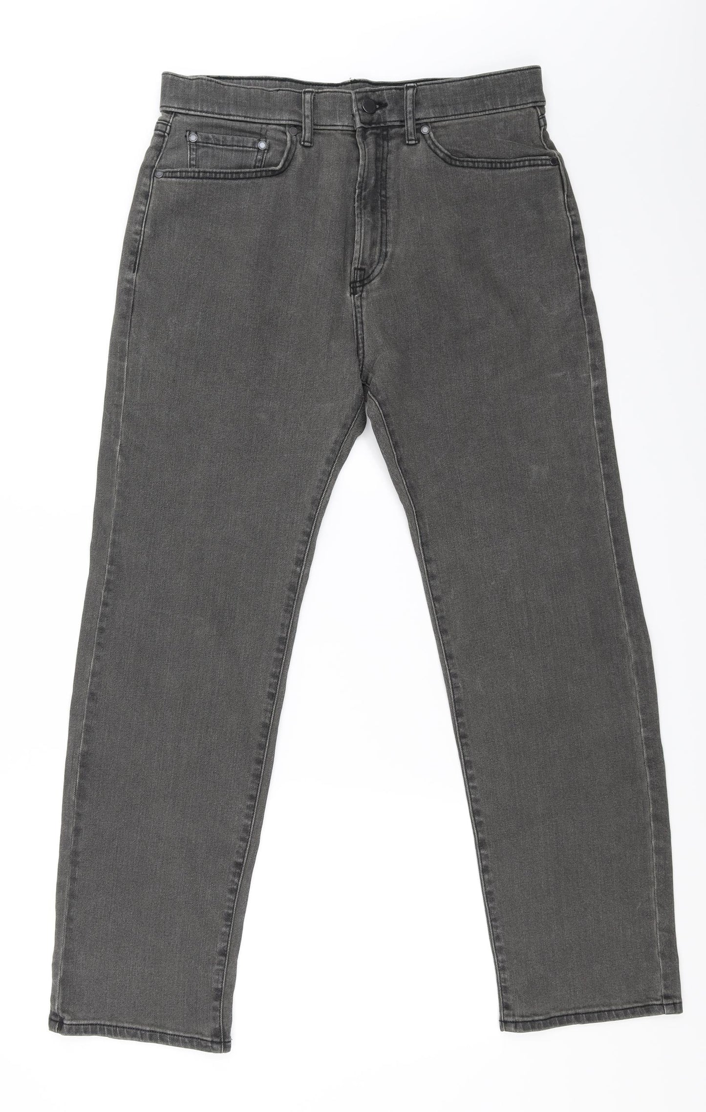 Preworn Mens Grey  Denim Straight Jeans Size 32 in L29 in