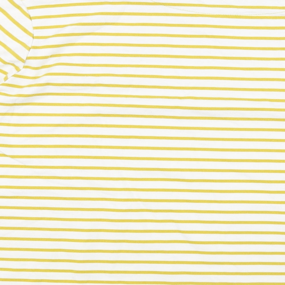 Brakeburn Womens Yellow Striped  Basic T-Shirt Size 18