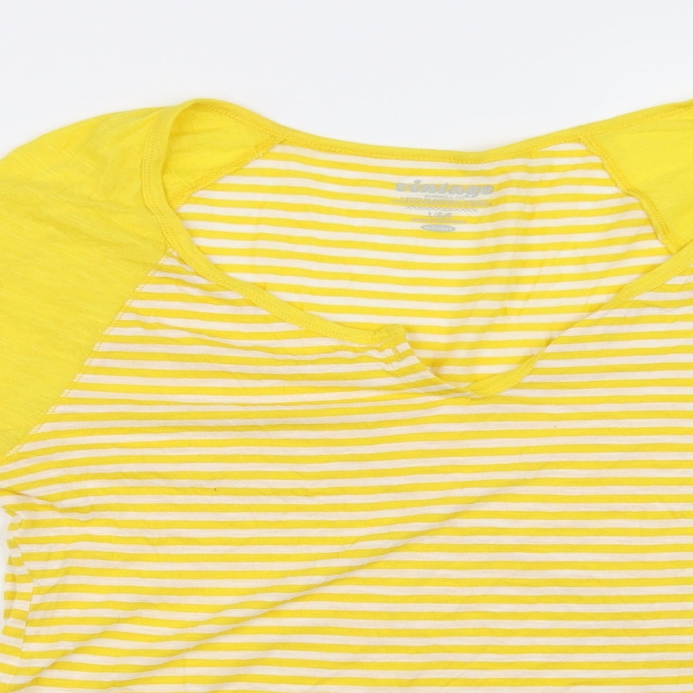 Vintage Womens Yellow   Basic T-Shirt Size L