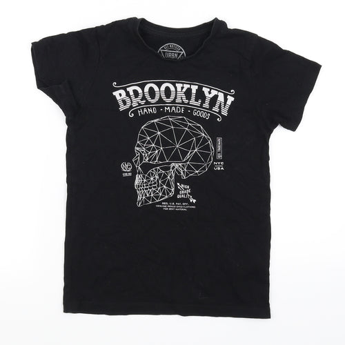 Preworn Boys Black   Basic T-Shirt Size 9 Years