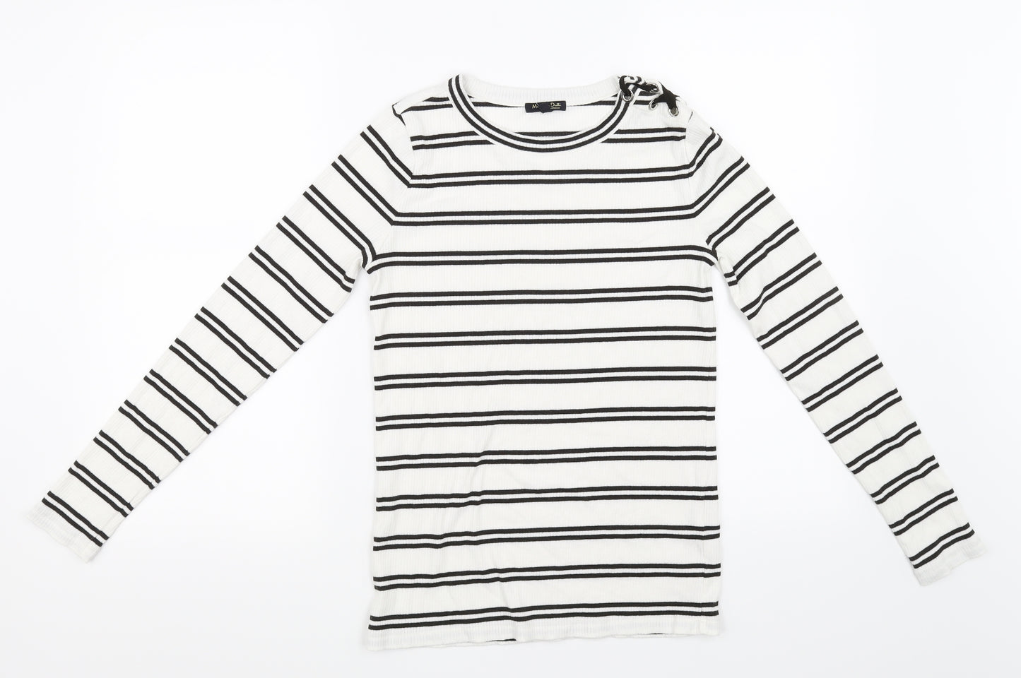 Preworn Womens White Striped  Pullover Jumper Size 6