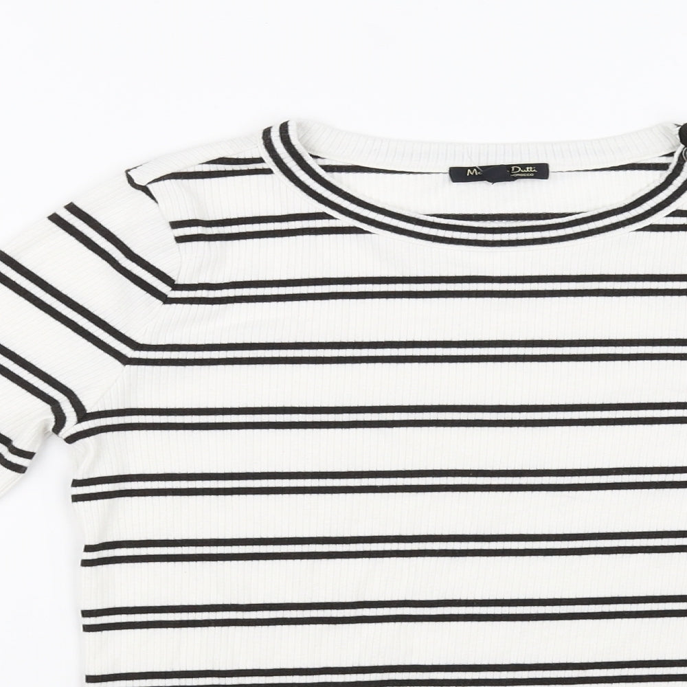 Preworn Womens White Striped  Pullover Jumper Size 6