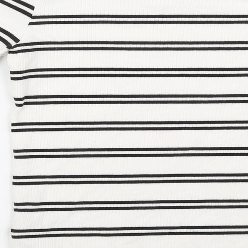 Preworn Womens White Striped  Pullover Jumper Size 6