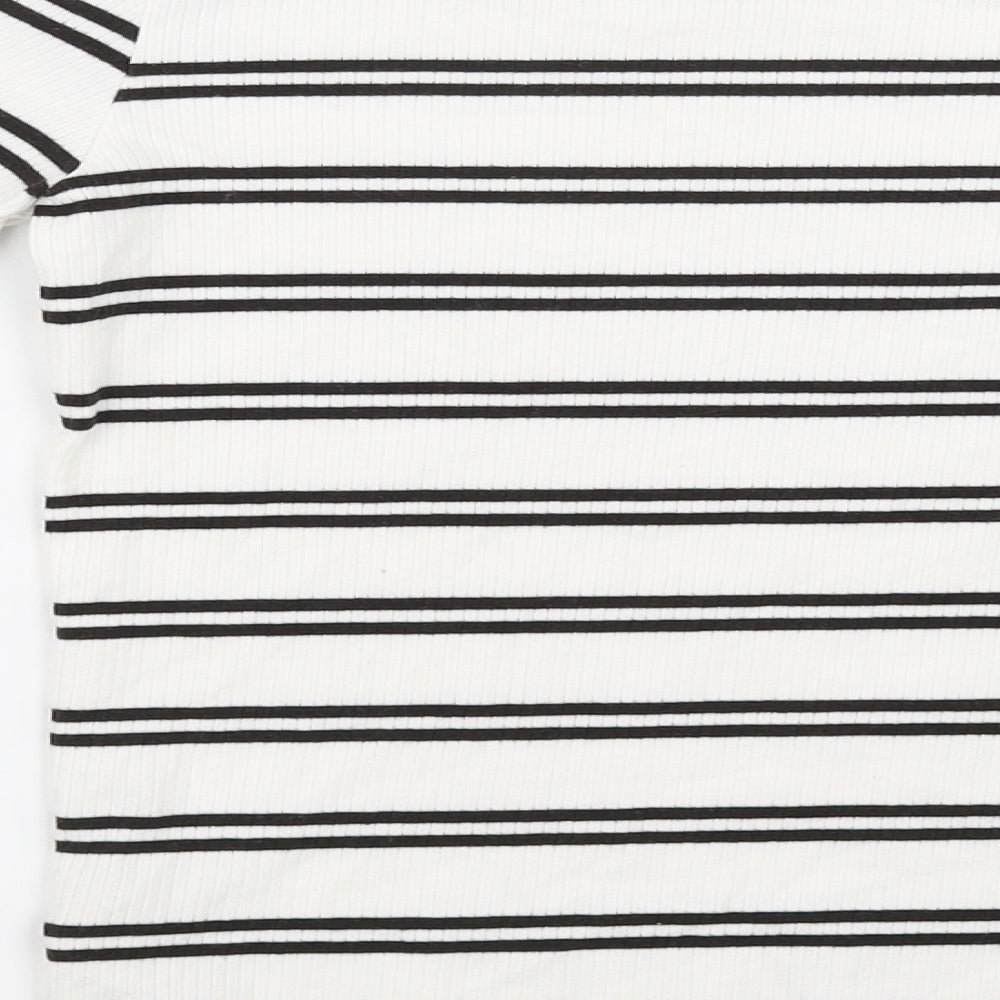 Preworn Womens White Striped  Pullover Jumper Size 6