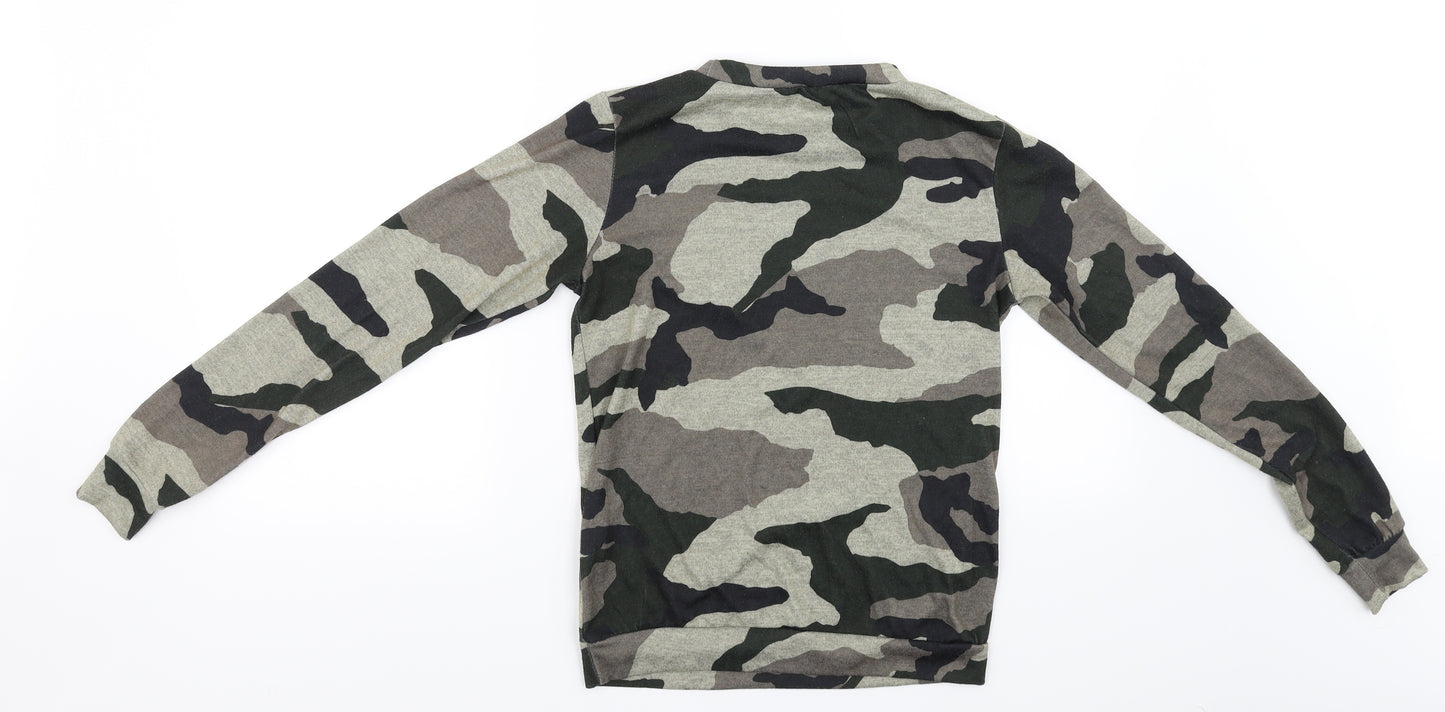 Golddigga Womens Multicoloured Camouflage  Basic T-Shirt Size 8