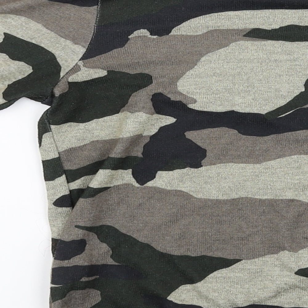 Golddigga Womens Multicoloured Camouflage  Basic T-Shirt Size 8