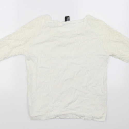 H&M Womens White   Pullover Jumper Size 4