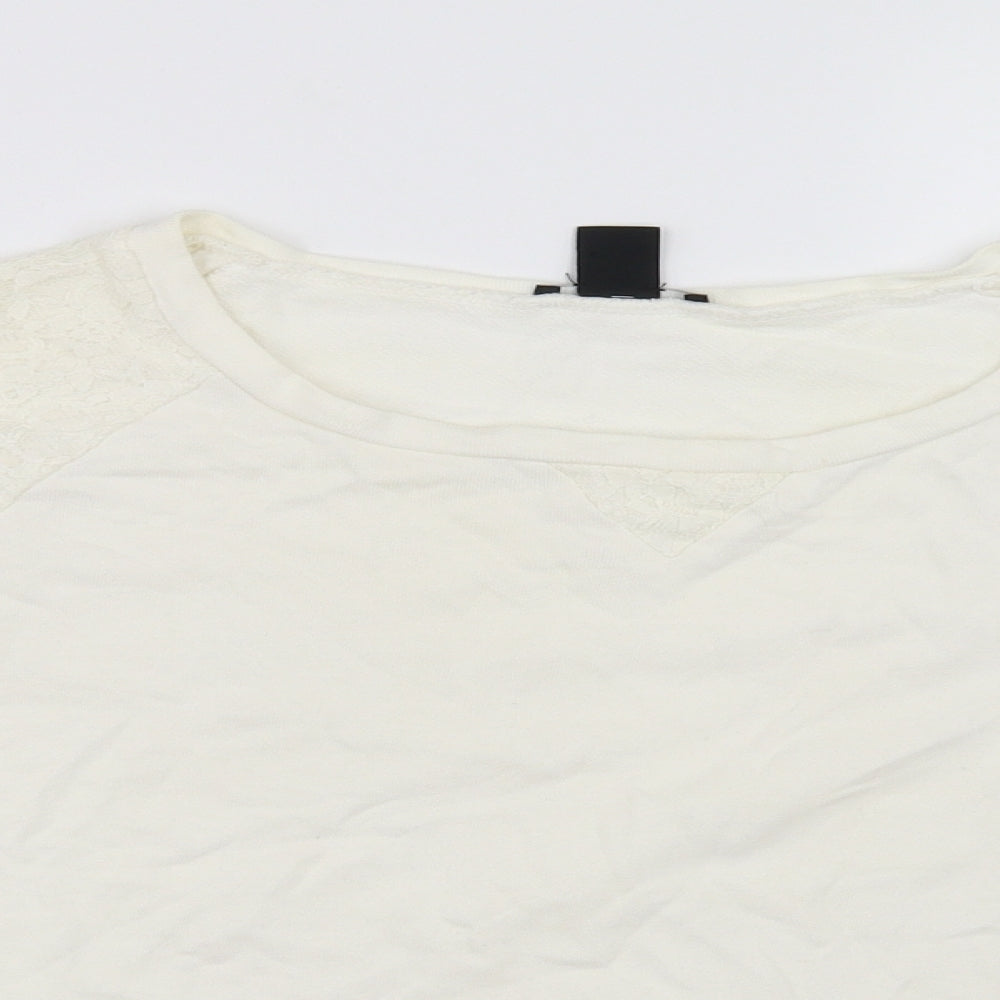 H&M Womens White   Pullover Jumper Size 4