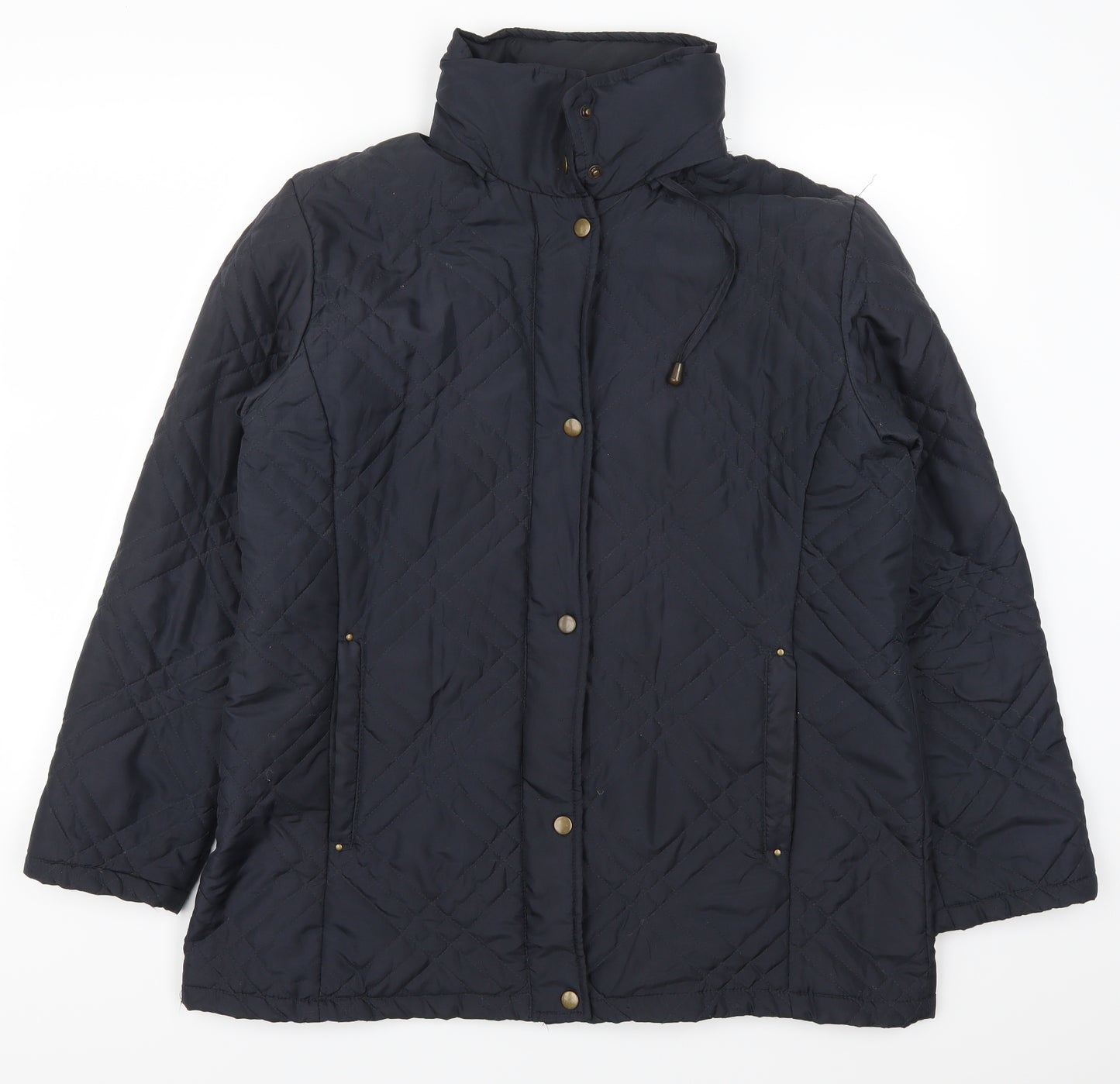Preworn Womens Blue   Quilted Coat Size 14