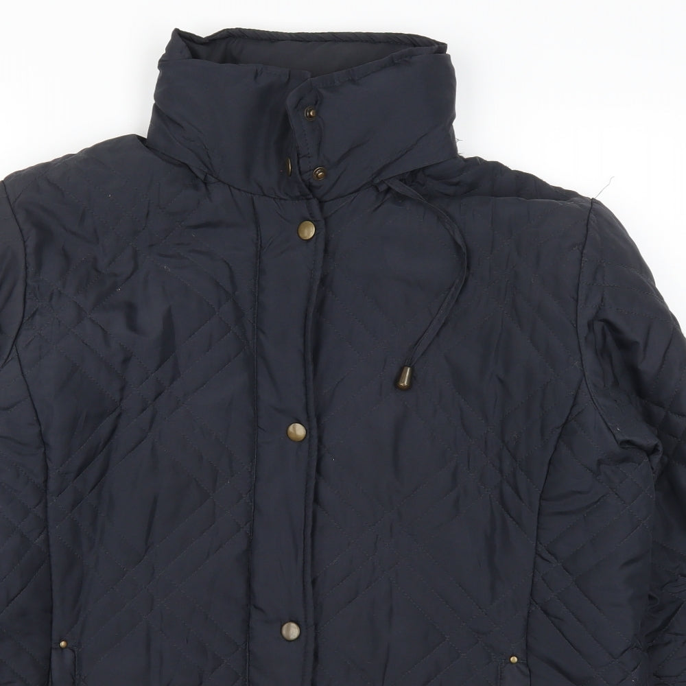 Preworn Womens Blue   Quilted Coat Size 14