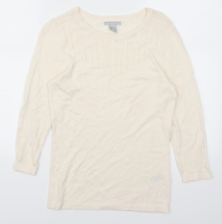 H&M Womens Ivory Pullover Jumper Size XS