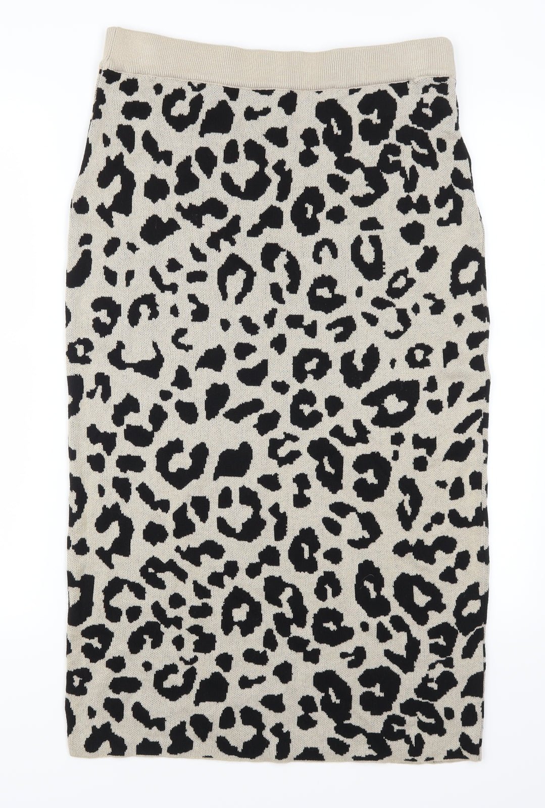 M&Co Womens Beige Animal Print  Straight & Pencil Skirt Size M