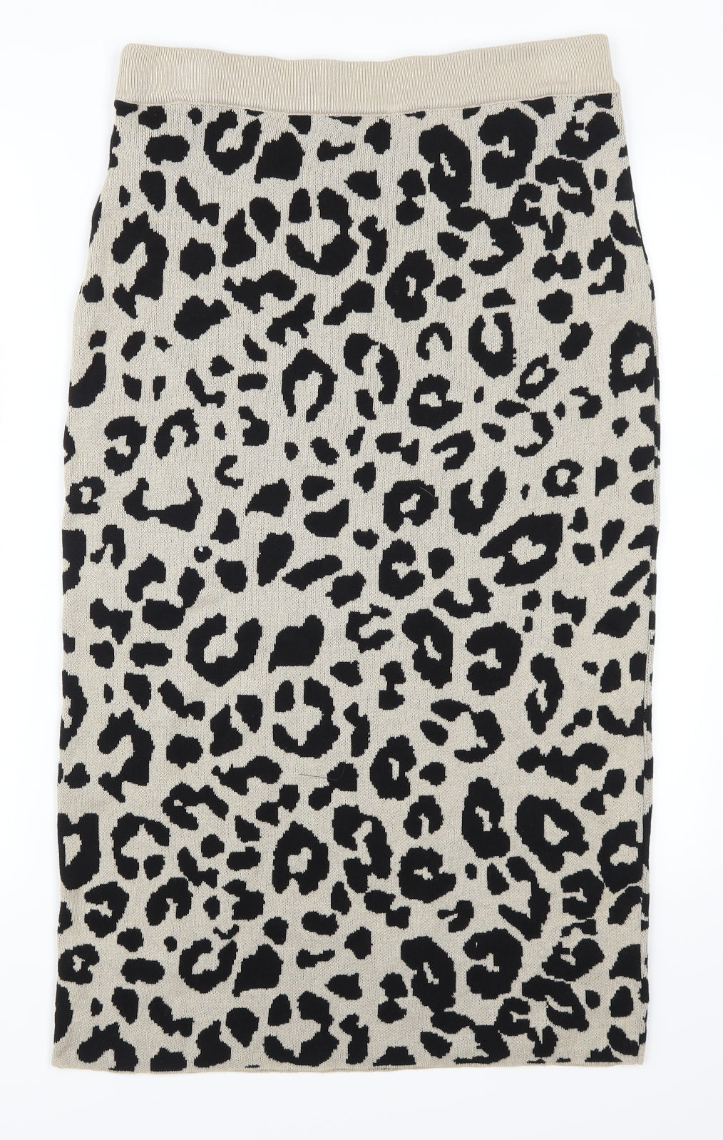 M&Co Womens Beige Animal Print  Straight & Pencil Skirt Size M