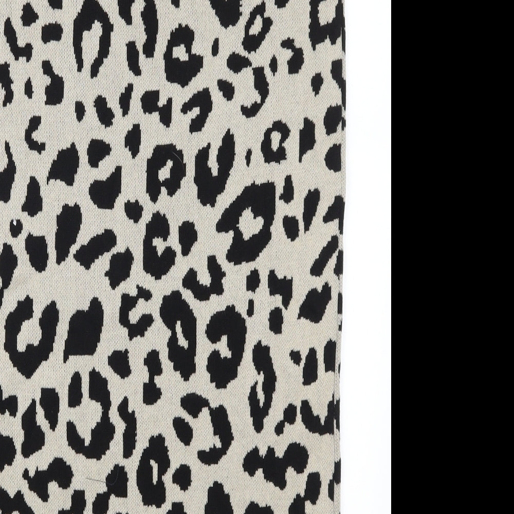 M&Co Womens Beige Animal Print  Straight & Pencil Skirt Size M