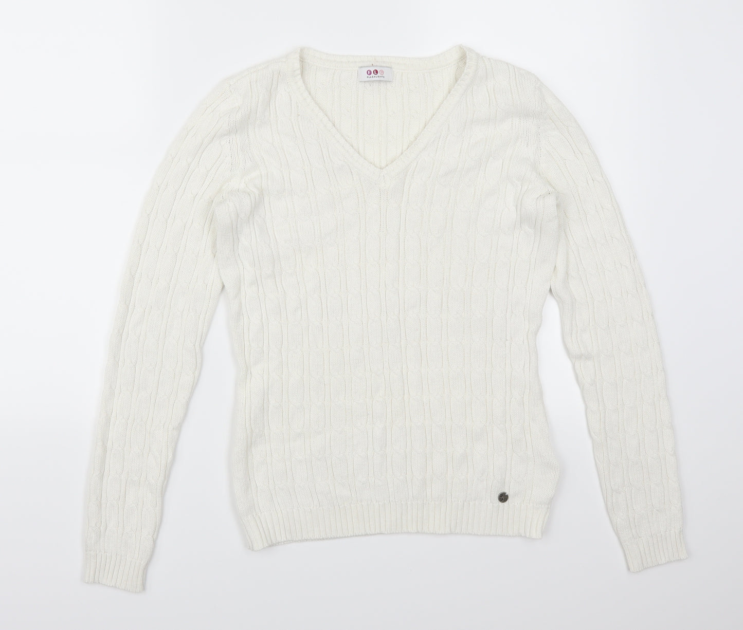 FLG Womens White   Pullover Jumper Size 14