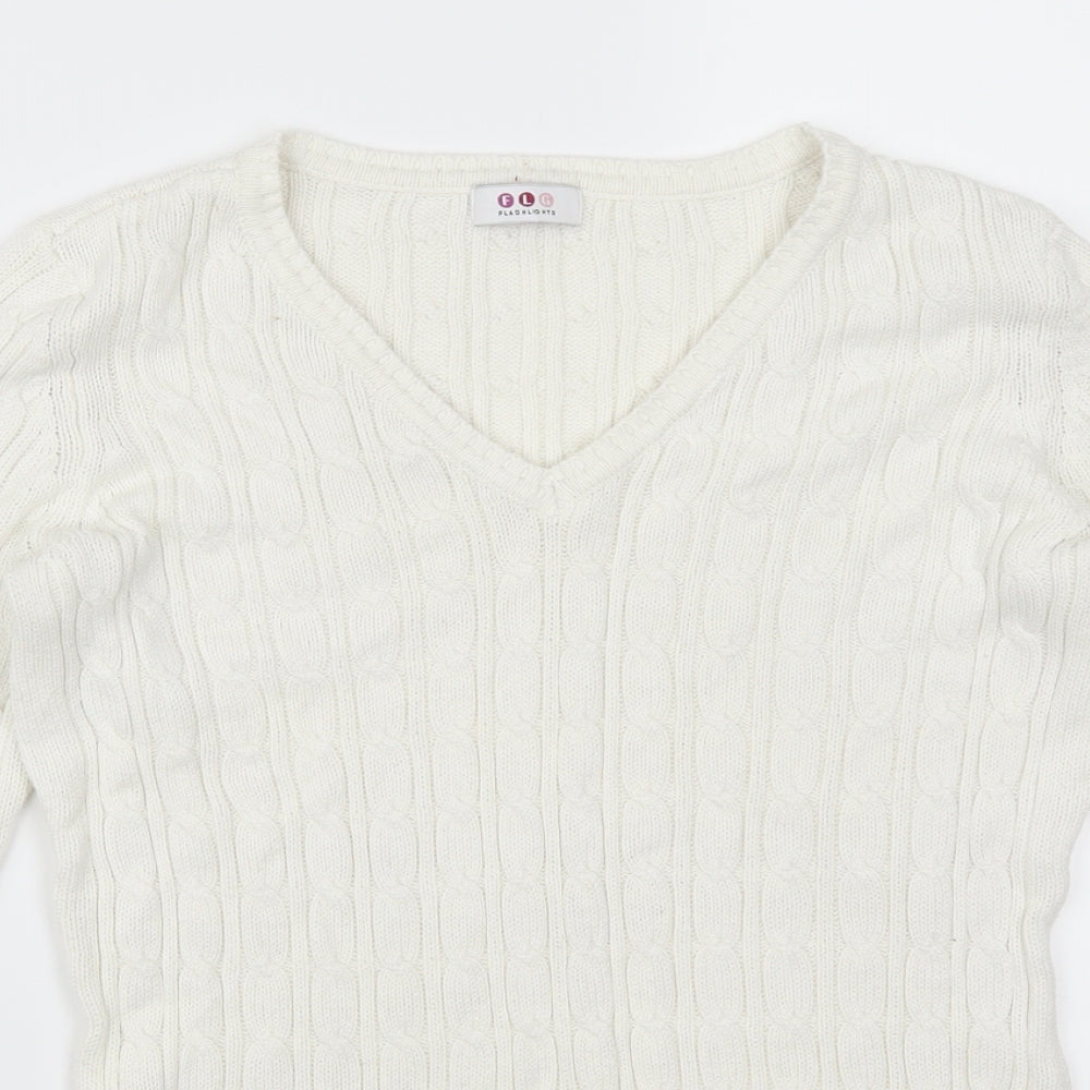 FLG Womens White   Pullover Jumper Size 14