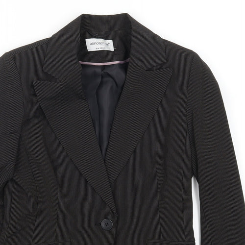 Marks and Spencer Womens Black Striped  Jacket Suit Jacket Size 8