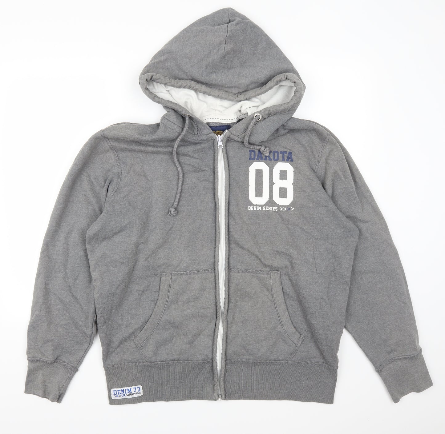 Denim 73 Mens Grey   Full Zip Hoodie Size XL  - Dakota 08