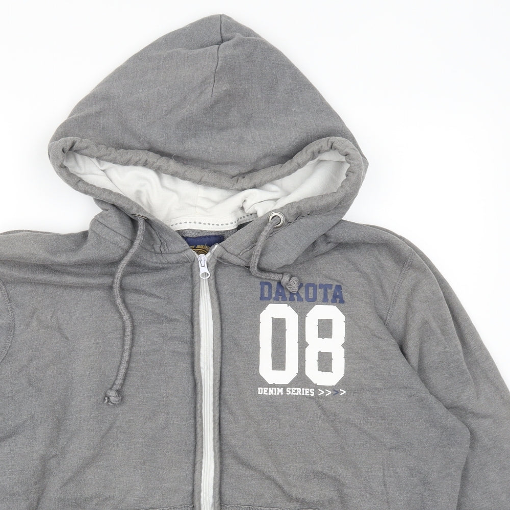 Denim 73 Mens Grey   Full Zip Hoodie Size XL  - Dakota 08