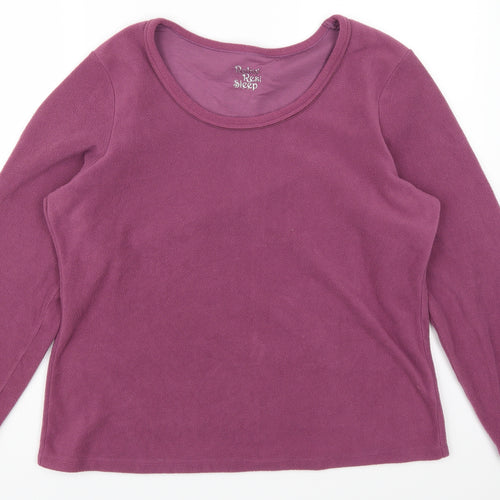 Marks and Spencer Womens Purple  Fleece Top Pyjama Top Size 16