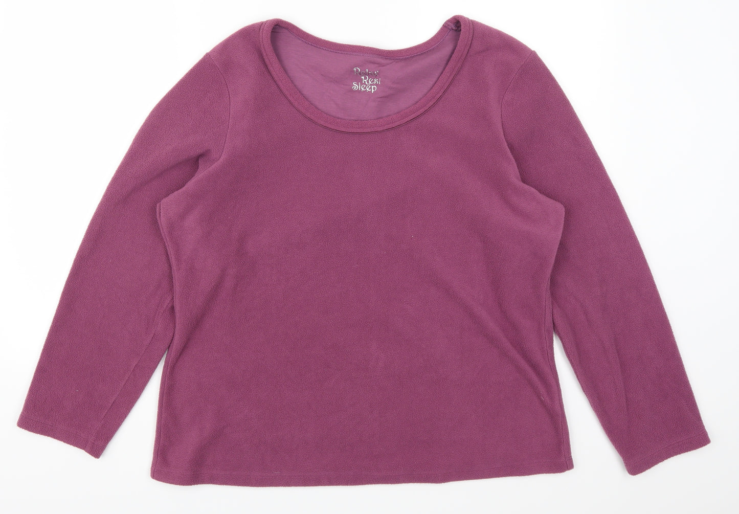 Marks and Spencer Womens Purple  Fleece Top Pyjama Top Size 16