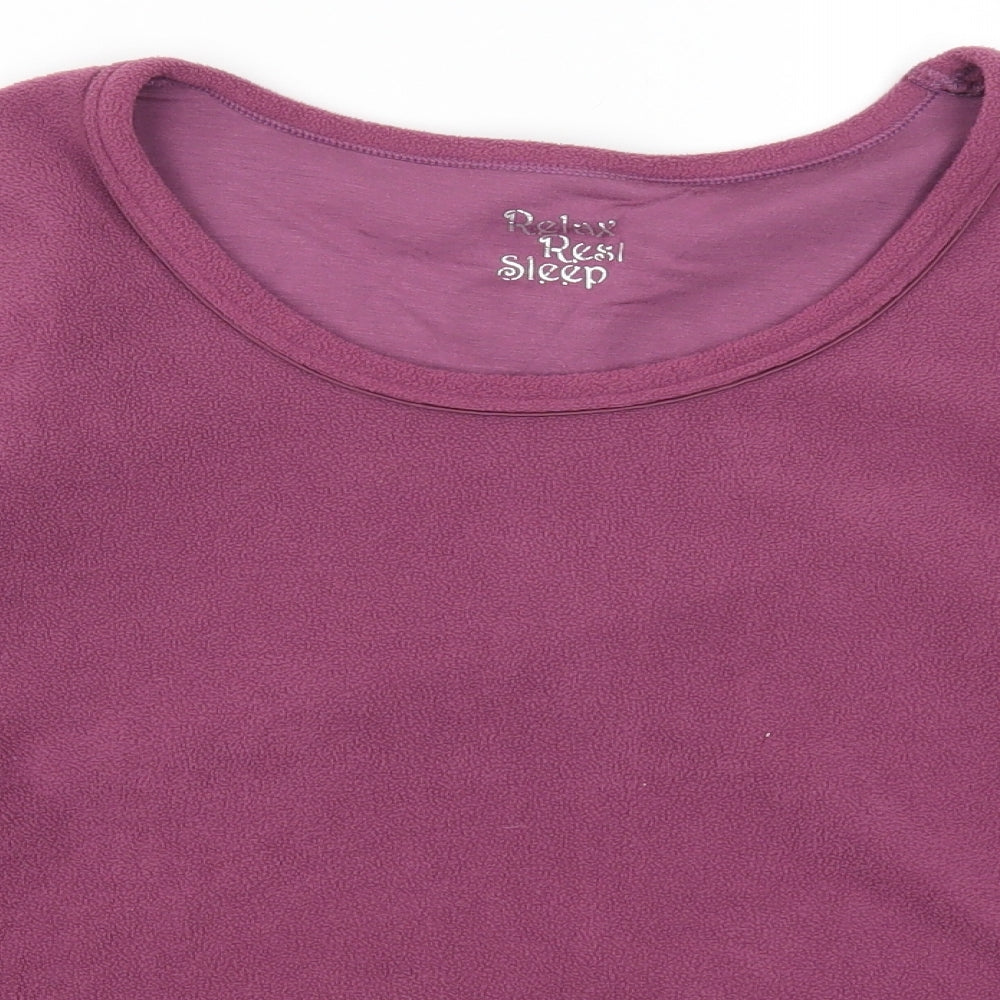 Marks and Spencer Womens Purple  Fleece Top Pyjama Top Size 16