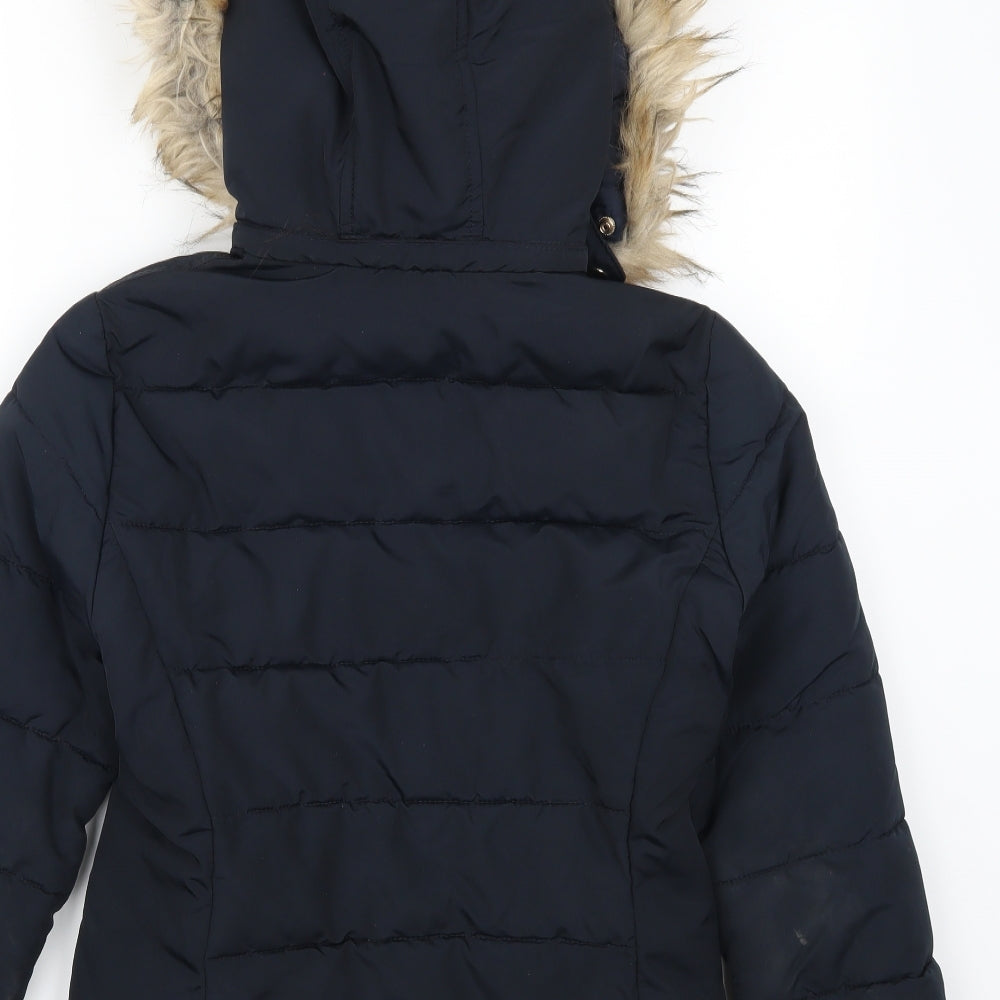 Topshop Womens Blue   Quilted Coat Size 4