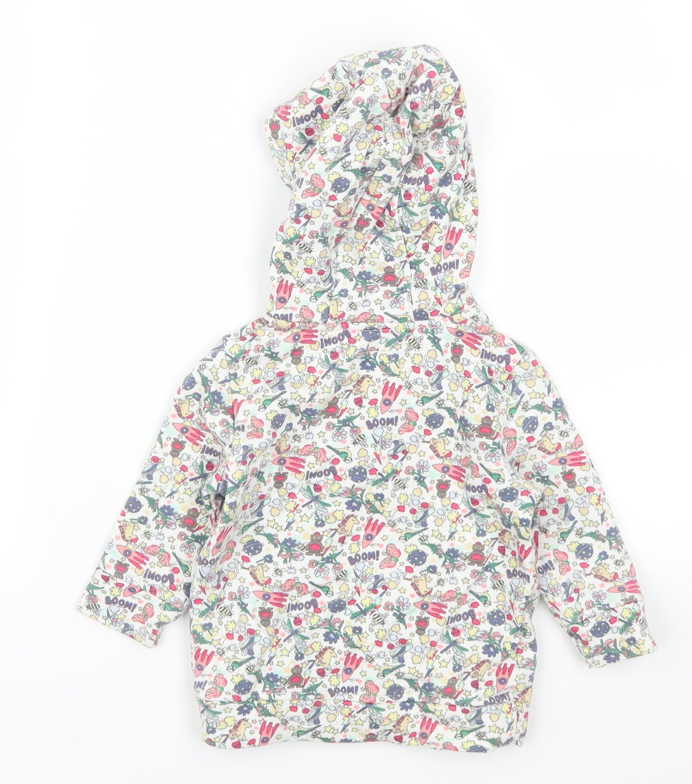 NEXT Girls Multicoloured Geometric  Jacket  Size 6-9 Months  - Robots Rocket Ships Unicorns and Butterflies