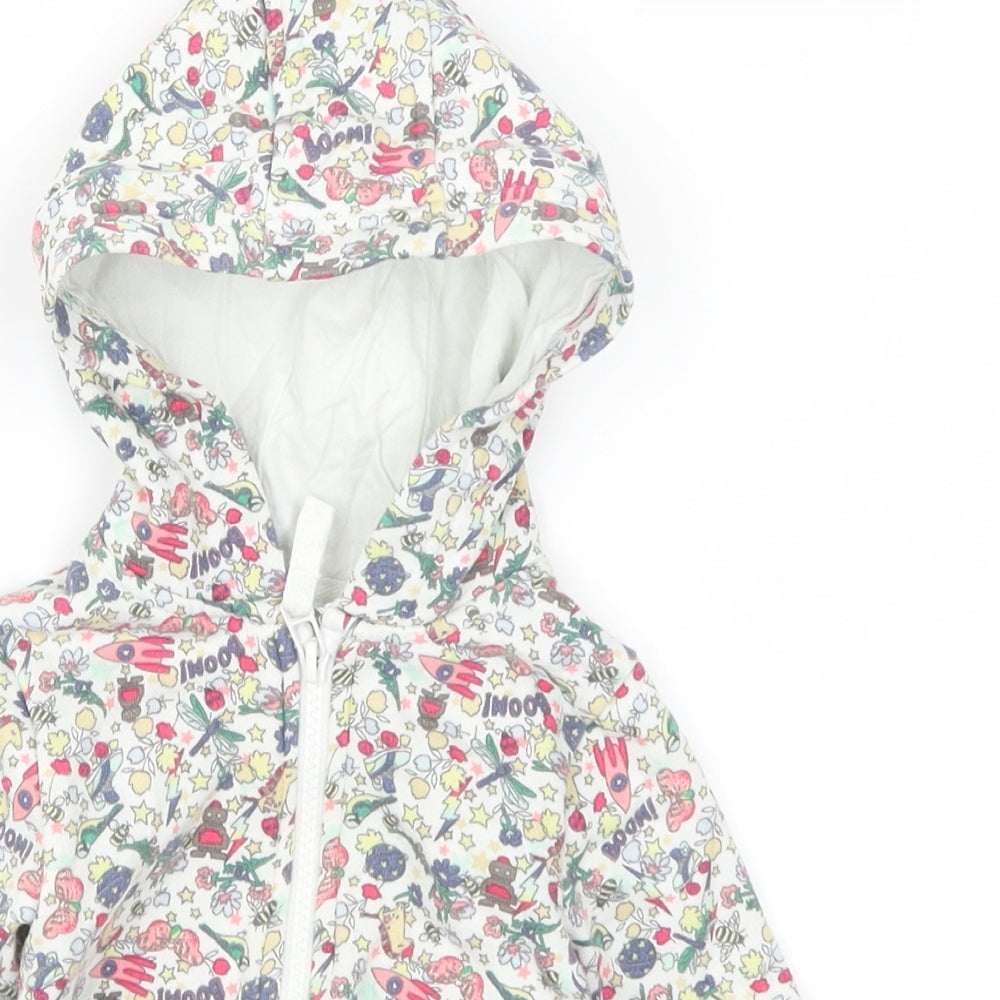 NEXT Girls Multicoloured Geometric  Jacket  Size 6-9 Months  - Robots Rocket Ships Unicorns and Butterflies