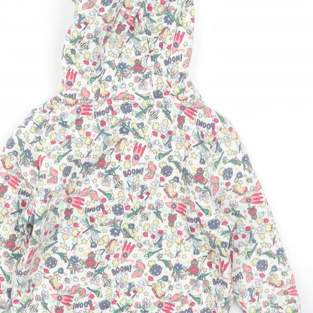 NEXT Girls Multicoloured Geometric  Jacket  Size 6-9 Months  - Robots Rocket Ships Unicorns and Butterflies