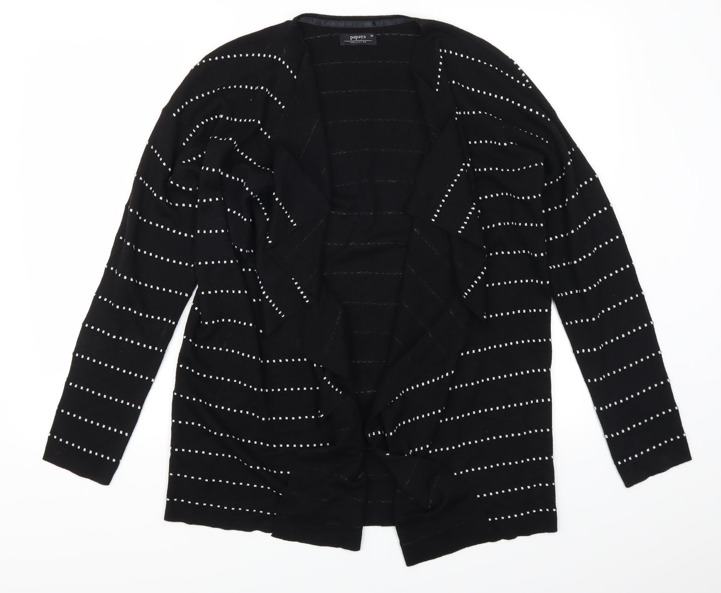 Papaya Womens Black Striped  Cardigan Jumper Size M