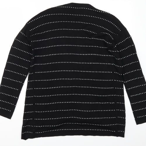 Papaya Womens Black Striped  Cardigan Jumper Size M