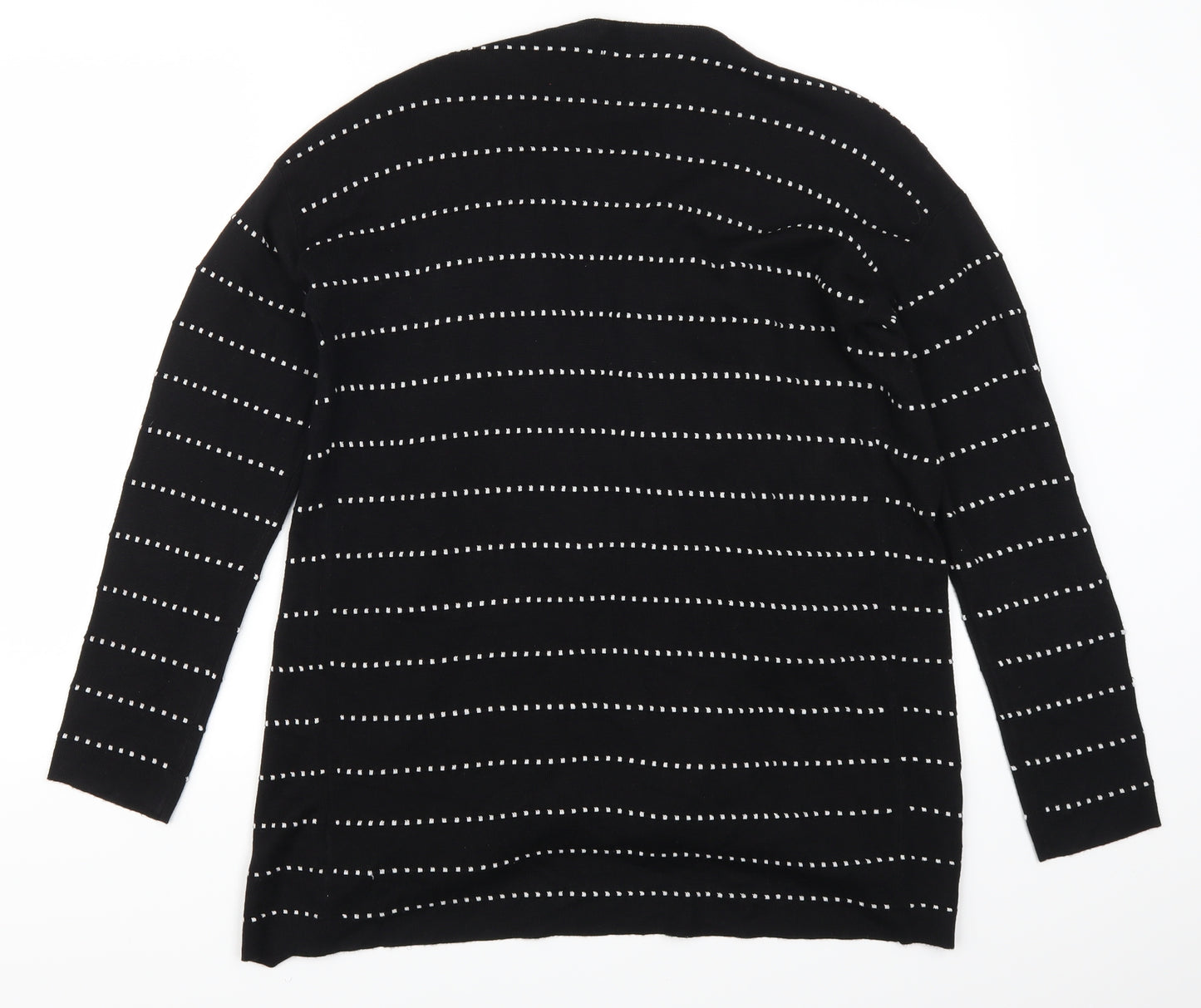 Papaya Womens Black Striped  Cardigan Jumper Size M