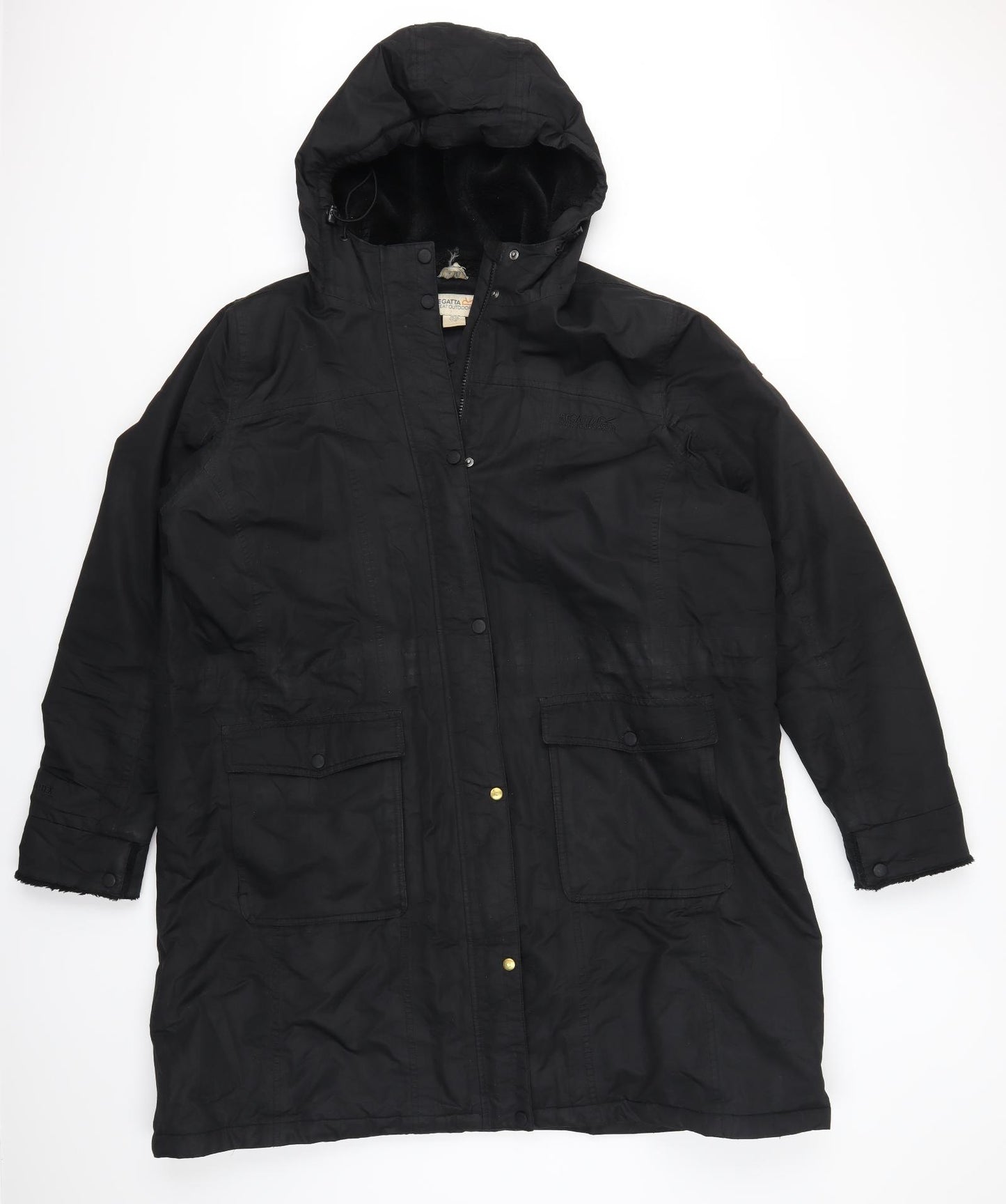 Regatta Womens Black   Overcoat Coat Size 24