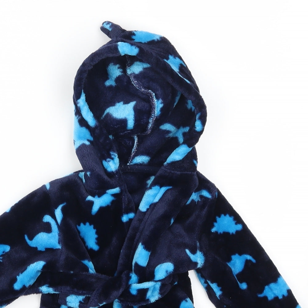 George Boys Blue Animal Print  Kimono Robe Size 6-9 Months  - Dinosaurs