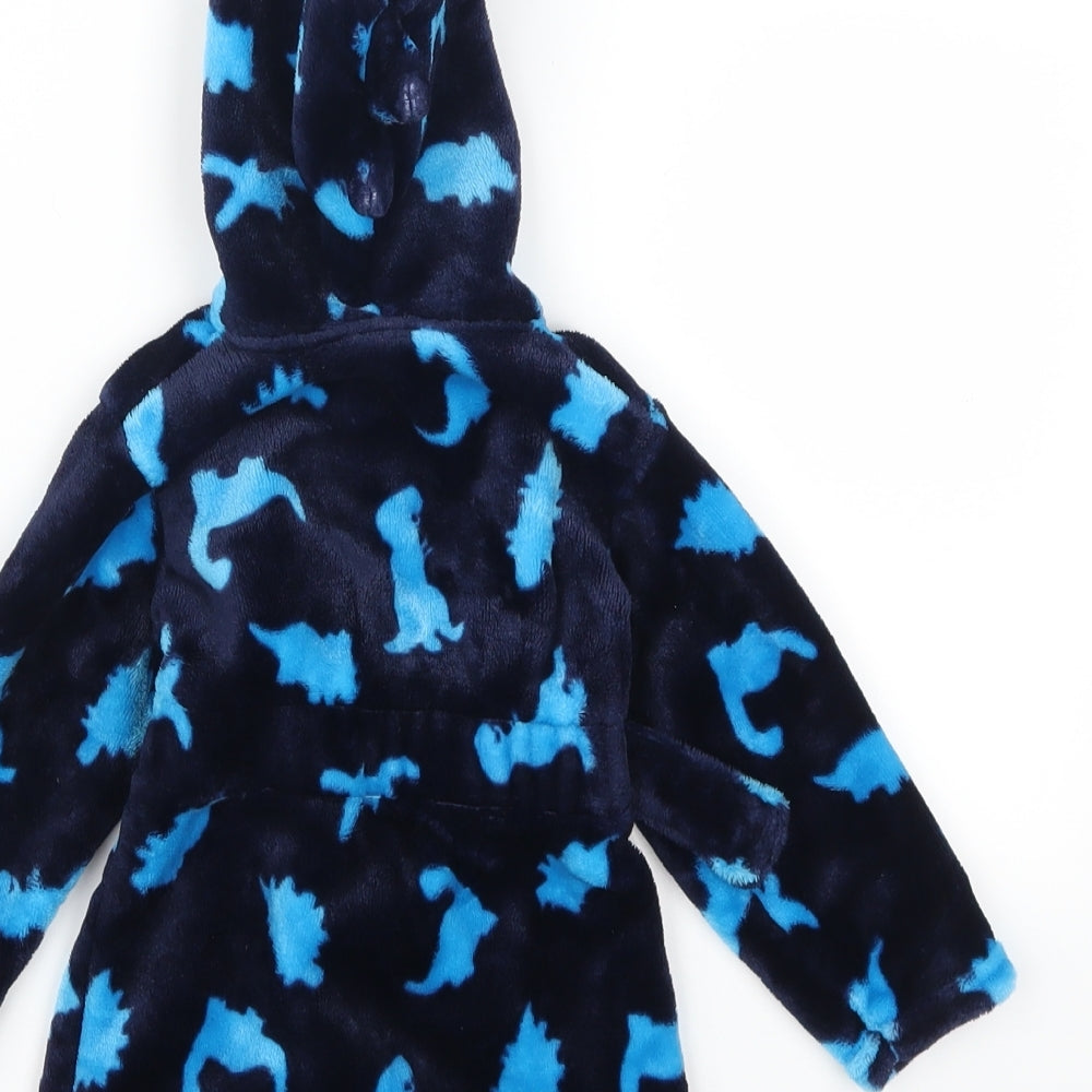 George Boys Blue Animal Print  Kimono Robe Size 6-9 Months  - Dinosaurs