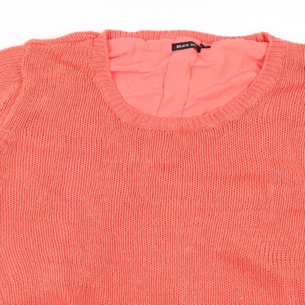 Brave Soul Womens Pink   Pullover Jumper Size 20