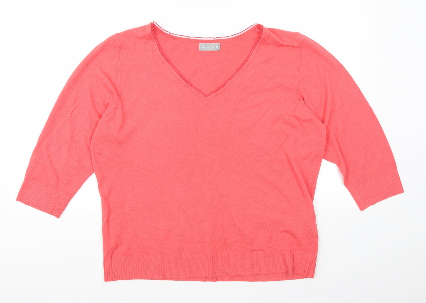Per Una Womens Pink   Basic T-Shirt Size 20