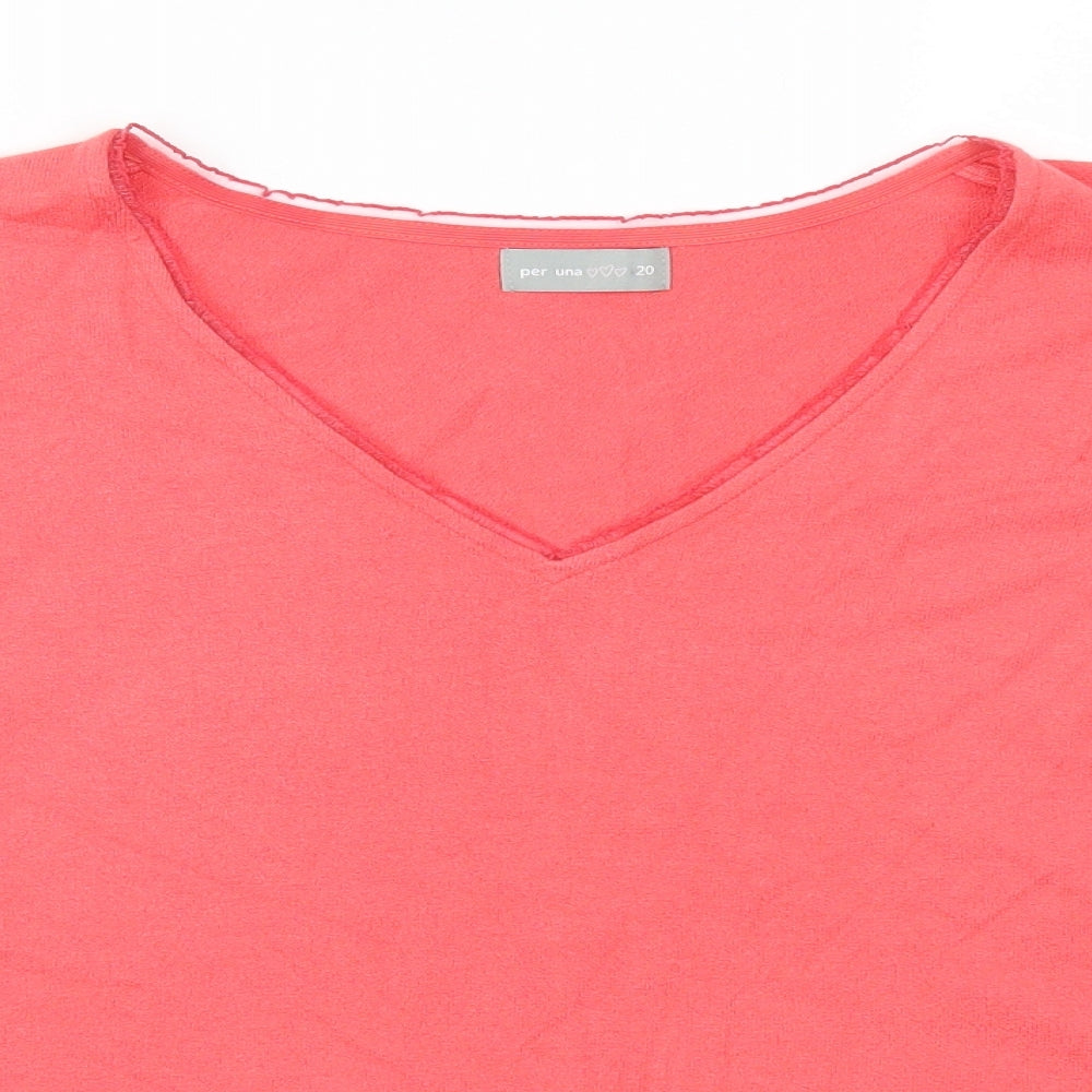 Per Una Womens Pink   Basic T-Shirt Size 20