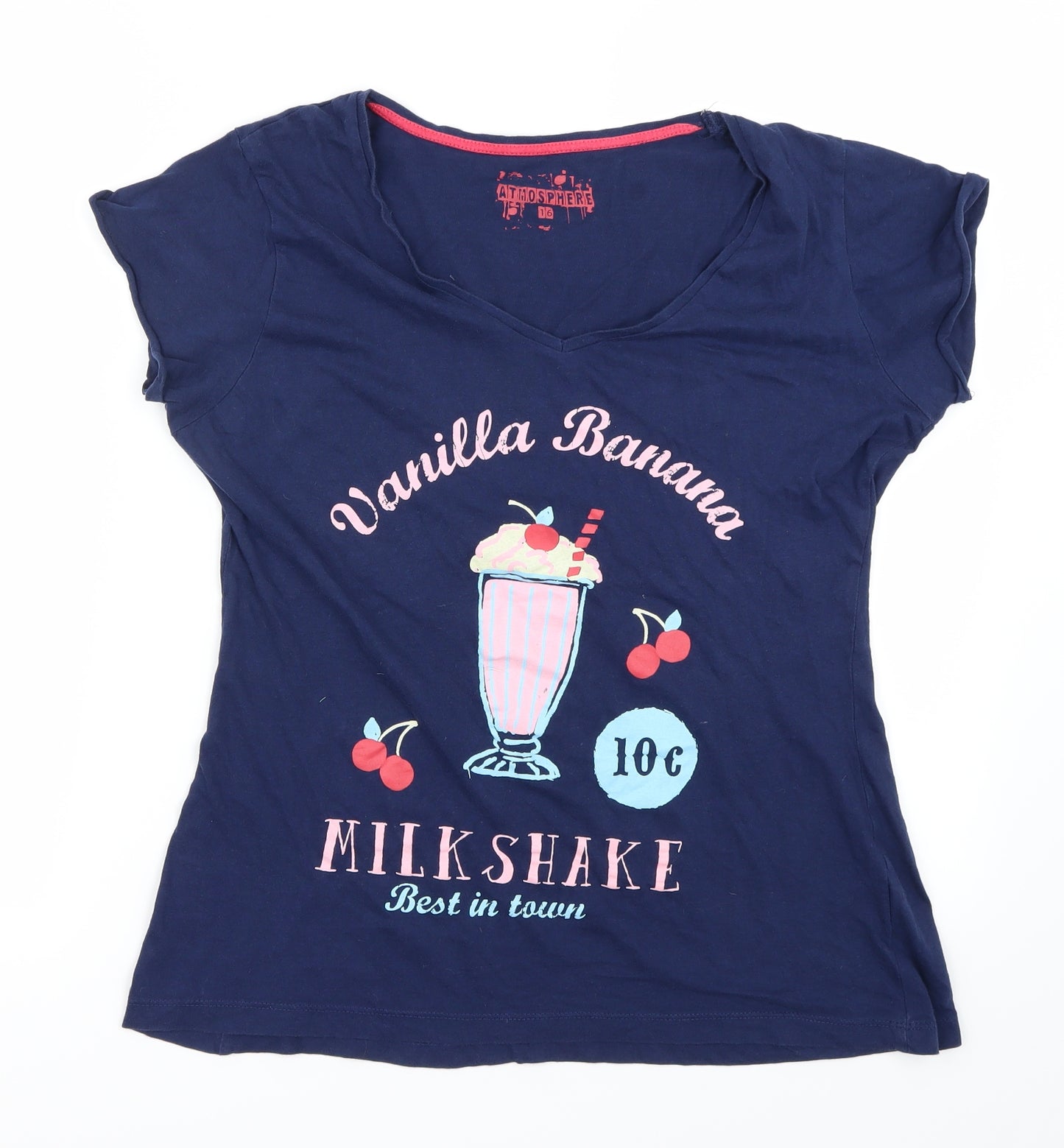 Atmosphere Womens Blue   Basic T-Shirt Size 16