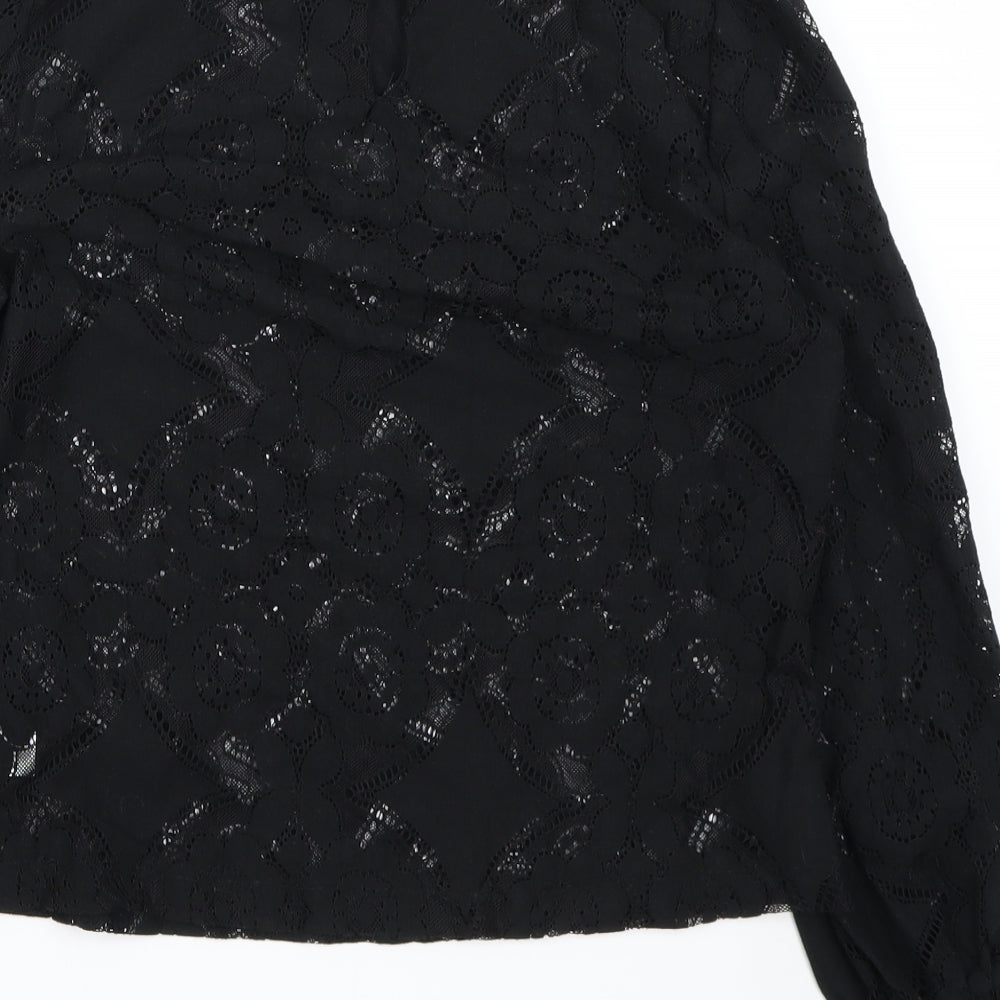 Primark Womens Black Floral  Basic Blouse Size 10
